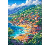Paisaje Diamond Painting Kit Completo, 5D Diamond Painting Mar Pintura Diamante Niños DIY Cristal Strass Punto de Cruz Manualidades Puzzle Diamantes Adultos, Decoración Hogar Regalos 60x80cm b7-140