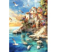 Paisaje Diamond Painting Kit Completo, 5D Diamond Painting Mar Pintura Diamante Niños DIY Cristal Strass Punto de Cruz Manualidades Puzzle Diamantes Adultos, Decoración Hogar Regalos 60x80cm b7-26C