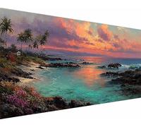 Paisaje Diamond Painting Mar Diamond Painting Kit Completo, Pintura Diamante Niños, DIY 5D Cristal Strass Punto de Cruz Puzzle Manualidades para Decoración de Pared del Hogar Regalos 30x60cm m7-12a