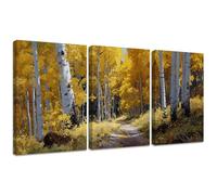 Paisaje DIY 5D Kit de Pintura de Diamante Completo para Adultos 45x60cm, Abedul Diamond Painting Redondo Mosaico Rhinestone de Punto de Cruz Arte Manualidades Decor de Pared del Hogar e Regalo 2S-133