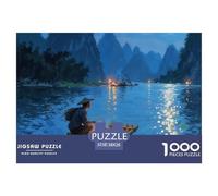 Paisaje Estilo Chino Puzzle Imposible,desafío for Adults Entretenimiento Creativo 1000 Piezas Obra De Arte De Juego De para Adultos Y Niños Mayores De 12 Años 38x26cm/1000pcs
