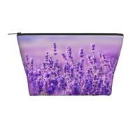 Paisaje Flor Lavanda Púrpura Paisaje, Bolsa de artículos de tocador Bolsa de Maquillaje Bolsa de cosméticos Bolsa de artículos de tocador de Viaje portátil