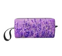 Paisaje Flor Lavanda Púrpura Paisaje, Bolsa de Maquillaje Bolsa de cosméticos Bolsa de artículos de tocador de Viaje portátil Bolsa de Maquillaje