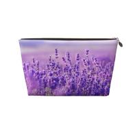 Paisaje Flor Lavanda Púrpura Paisaje, Bolsa de Maquillaje Bolsa de cosméticos Bolsa de artículos de tocador de Viaje portátil Bolsa de artículos de tocador