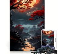 Paisaje fluvial otoñal con Ciudad a lo lejosRompecabezas de 1000 Piezas para adolescentesCreativo, fácil de Usar, con Bordes precisosRegalo de Navidad (50x75cm)