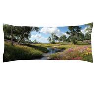 Paisaje Funda Cojin 60 x 180cm Funda Almohada RíO Protector Almohada Cervicales y Cuello Cojines Cama Protector de Almohadas, Embarazada Hombros Cuello Apoyo, para Almohadas de Verano Kl-382