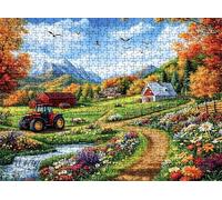 Paisaje Granja Puzzle 2000 Piezas Adultos, Rompecabezas con Letras en la Parte Posterior - Piezas Que Encajan Perfectamente, Reto de Concentración, Regalo para Mujer y Decor, 99.5 x 70.5 cm w0-406