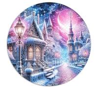 Paisaje Invernal Puzzle de 1000 Piezas Papel para Adultos Noche Fantasía Puzzle para Toda la Familia Relajación 1000pcs (67.5x67.5cm)