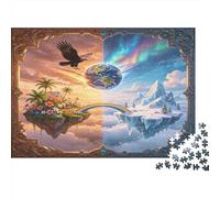 Paisaje Isla Polar Tierra Puzzle de 1000 Piezas Papel para Adultos Escena Natural Juego de Puzzle 1000 Piezas Familia Concentración Decoración Relajación Regalo 70x50cm/1000pcs