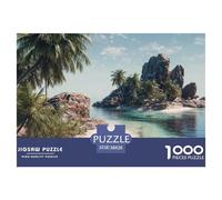 Paisaje isleño Puzle 1000 Piezas Seaside Paisaje - Antiestrés Y Mindfulness, Piezas Firmes, Detalle Fino, Póster Incluido, 38x26cm/1000pcs