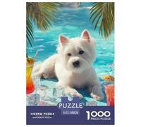 Paisaje isleño Puzzle 1000 Piezas Cute Perro - Colección Artística, Experiencia Zen En Casa, Packaging Cuidado, Póster, 38x26cm/1000pcs