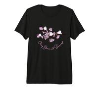 Paisaje japonés con cimaenaga de Hokkaido, Flor de Cerezo, Hermoso Paisaje japonés Camiseta Premium