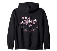Paisaje japonés con cimaenaga de Hokkaido, Flor de Cerezo, Hermoso Paisaje japonés Sudadera con Capucha
