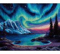 Paisaje Kit De Gancho De Pestillo Montaña De Nieve Fantástica Kits De Ganchillo Para Alfombras Grandes Para Adultos Y Principiantes，Kit De Crochet Diy Tapices，Bordado Para Cojines De So 31x63in