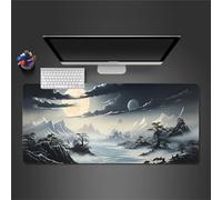 Paisaje Lunar Alfombrilla Ratón XXL 700x400x2mm Alfombrilla ratón Gaming,Goma Antideslizante,Mouse Pad Lavable para Jugadores de PC, Oficina