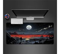 Paisaje Lunar Alfombrilla Ratón XXL 900x400x2mm Alfombrilla ratón Gaming,Goma Antideslizante,Mouse Pad Lavable para Jugadores de PC, Oficina