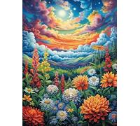 Paisaje mar de Flores al Atardecer Rompecabezas 1000 Piezas Cartón para Toda La Familia Juego Compartir Estimulación Cognitiva Regalo Fin De Año Mejor Valorado 1000 PCS