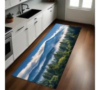 Paisaje Natural Felpudo Pasillo 50 x 140 cm Montañas y bosques Antideslizante Alfombra de Corredor Suave para Cocina, Entrada y Decoración del Hogar