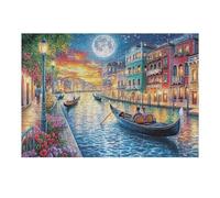 Paisaje Nocturno de Ciudad de Canales de Venecia Puzzle 300 Piezas Regalo Familiar Rompecabezas 3D Obra De Arte para Hombres Y Mujeres DIY Creativo Aliviar Estrés 300 PCS