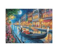 Paisaje Nocturno de Ciudad de Canales de Venecia Puzzles 500 Piezas Alivio Estrés Familiar Rompecabezas 3D para Toda La Familia Juguete Educativo Desafío Intelectual 500 PCS