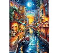 Paisaje nocturno de los canales de Venecia Rompecabezas 1000 Piezas Cartón Grueso Para Parejas Cuentos de hadas fantásticos de animales salvajes Desarrollo Habilidades Pieza Decorativa Casa Pack Compl