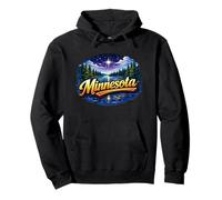 Paisaje Nocturno del Lago Norte de Minnesota Sudadera con Capucha