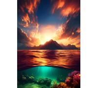 Paisaje oceánico al Atardecer - Puzle de 300 Piezas - Rompecabezas DIY Pintura, Entretenimiento Creativo, para Adultos Mayores de 14 años Decoración del Hogar