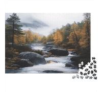 Paisaje otoñal Puzzle 1000 Piezas De Cartón Grueso Arroyo de otoño Juego De Rompecabezas En Paquete Anti Estrés Adultos para Actividad para Sobremesa como Regalo Original 70x5