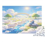 Paisaje Pastoral Arcoíris Puzzle para Adultos Puzzle de 1000 Piezas Material Papel Relajación Enfoque Decoración Hogar Regalo Familiar 38x26cm/1000pcs