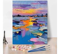 Paisaje Pintar por Numeros Adultos Abstracto Cuadros para Pintar por Numeros, DIY Kit de Pintura al óLeo de Lienzo para con Pinceles Pigmento Acrílico Sin Marco, Decoracion, Regalo 60 x 80 cm -XY7R