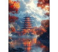 Paisaje Pintar por Números Adultos con Marco 30x40cm, Manualidades Adultos, Kit DIY Completo de Pintura Acrílica y Pinceles, Ideal Principiantes, Decoración de Pared Hogar, Regalo, Arquitectura F-428