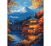 Paisaje Pintar por Números Adultos con Marco 70x95cm, Manualidades Adultos, Kit DIY Completo de Pintura Acrílica y Pinceles, Ideal Principiantes, Decoración de Pared Hogar, Regalo, Arquitectura F-429