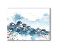 Paisaje Pintar por Numeros Adultos con Marco 90x120cm, DIY Paint by Numbers Adult Arquitectura, Cuadros para Pintar por Numeros con Pinceles y Acrílico, Kit Manualidades, Decoración del Hogar 0R-1114