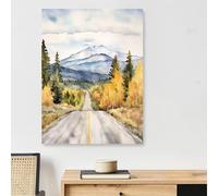 paisaje Pintar por Numeros Adultos con Marco, Pintar por Numeros pico de montaña Patrón con Pinceles Acrílico y Pigmento, DIY Manualidades Adultos Kits con Madera Combinación Marco, 15x20cm,Model599