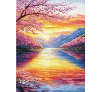 Paisaje Pintar por Numeros Adultos, DIY Pintar por Numeros Sin Marco Kits de Manualidades Adultos Naturaleza Paint by Numbers Adult, Pintura al Óleo de Lienzo para Decoracion Pared, 40x50cm, W-26