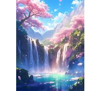 Paisaje Pintar por Numeros Adultos y Principiantes, Kit de Pintura al Óleo de Lienzo para con Pinceles, DIY Paint by Numbers Kits, Kit Manualidades Adultos, Decoración del Hogar 100x150cm Caer Y-S495