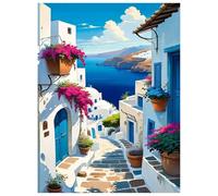 Paisaje Pintura Numero Adulto, Paisaje Colorear por Numero Adulto, Lienzo Pintura para la Decoración del Hogar 30x40cm Embalaje en rollo