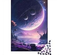 Paisaje Planeta Alienígena Puzzle de 1000 Piezas Papel para Adultos Galaxia Violeta Vista Nocturna Juego de Puzzle 1000 Piezas Relajante Decoración Regalo 38x26cm/1000pcs