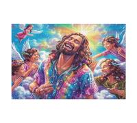 Paisaje Retrato de Jesús Puzzle 1000 Piezas Educativo 3D Familiar Premium Rompecabezas para Familia Desafío Intelectual DIY Creativo Decoración Hogar 1000 PCS