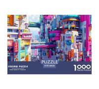 Paisaje Rompecabezas 1000 Piezas Future City - Difícil, Detallado, Ideal para Exhibir En Pared, Póster Incluido, 38x26cm/1000pcs