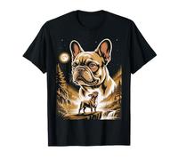 Paisaje Salvaje Bulldog francés Iluminado por la Luna Camiseta