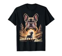 Paisaje Salvaje Bulldog francés Iluminado por la Luna Camiseta