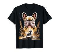 Paisaje Salvaje Bulldog francés Iluminado por la Luna Camiseta