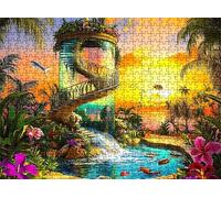 Paisaje sueño Puzzle 1500 Piezas Adultos, Rompecabezas con Letras en la Parte Posterior - Piezas Que Encajan Perfectamente, Reto de Concentración, Regalo para Mujer y Decor Hogar, 87 x 57 cm w0-405