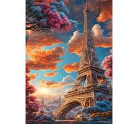 Paisaje Torre de Nubes - Puzle de 100 Piezas - Rompecabezas DIY Pintura, Entretenimiento Creativo, para Adultos Mayores de 14 años Decoración del Hogar