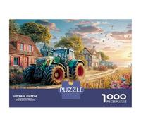 Paisaje Tractor Puzzle 1000 Piezas De Cartón Grueso Granja Retro Art Juego De Rompecabezas En Paquete Anti Estrés Adultos para Actividad para Sobremesa como Regalo Original 70x50cm/1000p
