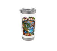 Paisaje Tropical de Puerto Rico Isla del Encanto Vaso térmico de acero inoxidable de doble pared