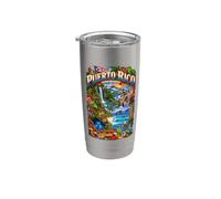 Paisaje Tropical de Puerto Rico Isla del Encanto Vaso térmico de acero inoxidable de doble pared
