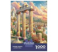Paisaje Urbano Antiguo Rompecabezas Ruinas Antiguas Bricolaje Cartón 1000 PC, Desafiante Adultos/Adolescentes, Alivio Estrés, Colores Vibrantes, Ocio Interior 52x38cm/1000pcs