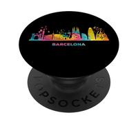 Paisaje Urbano Colorido de Barcelona PopSockets PopGrip Adhesivo